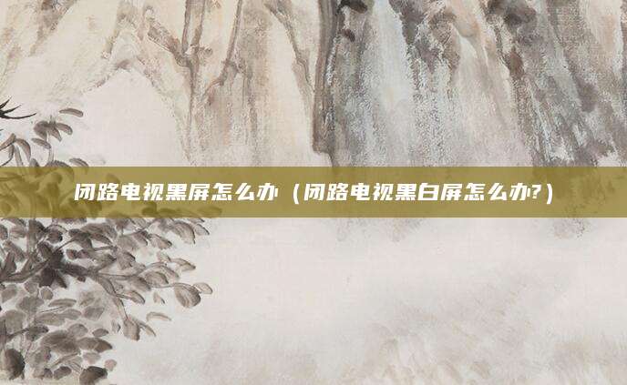 闭路电视黑屏怎么办（闭路电视黑白屏怎么办?）