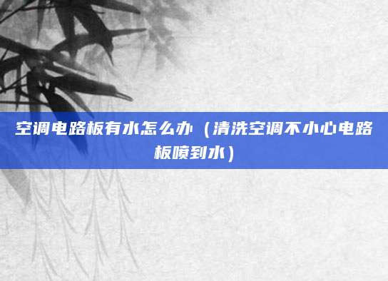 空调电路板有水怎么办（清洗空调不小心电路板喷到水）