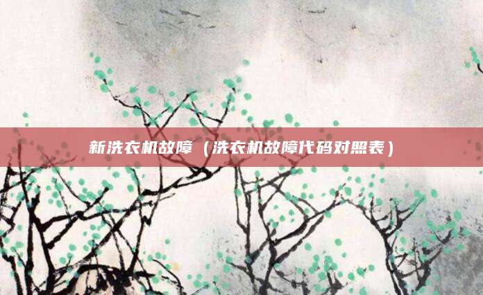 新洗衣机故障（洗衣机故障代码对照表）