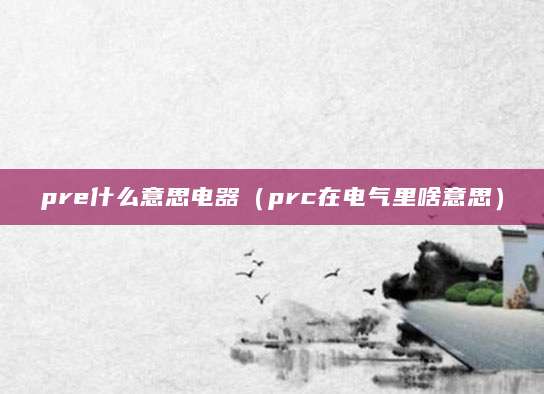 pre什么意思电器（prc在电气里啥意思）