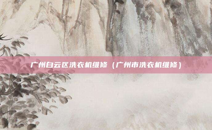 广州白云区洗衣机维修（广州市洗衣机维修）