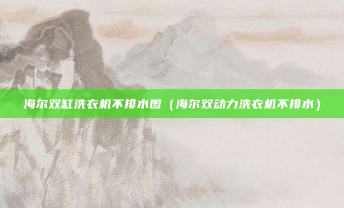海尔双缸洗衣机不排水图（海尔双动力洗衣机不排水）