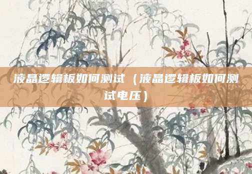 液晶逻辑板如何测试（液晶逻辑板如何测试电压）