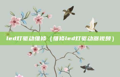 led灯驱动维修（维修led灯驱动器视频）