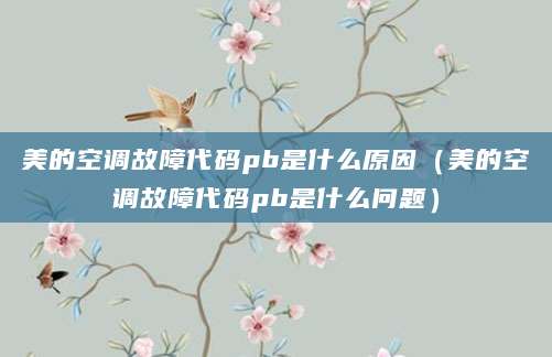美的空调故障代码pb是什么原因（美的空调故障代码pb是什么问题）