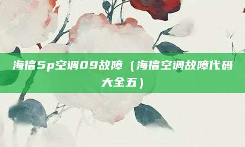 海信5p空调09故障（海信空调故障代码大全五）