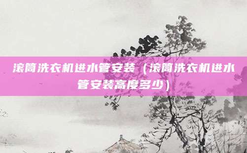 滚筒洗衣机进水管安装（滚筒洗衣机进水管安装高度多少）