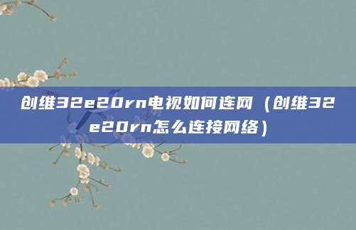 创维32e20rn电视如何连网（创维32e20rn怎么连接网络）