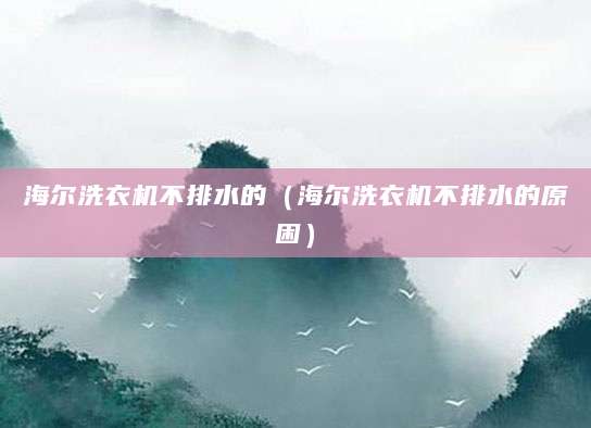 海尔洗衣机不排水的（海尔洗衣机不排水的原困）