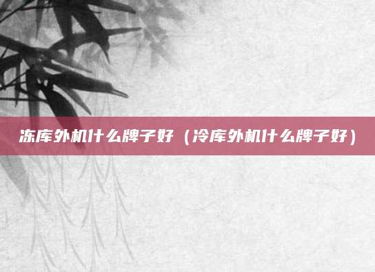 冻库外机什么牌子好（冷库外机什么牌子好）