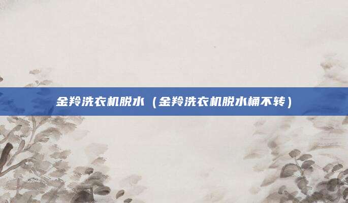 金羚洗衣机脱水（金羚洗衣机脱水桶不转）
