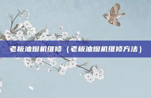 老板油烟机维修（老板油烟机维修方法）
