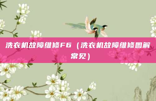 洗衣机故障维修F6（洗衣机故障维修图解 常见）