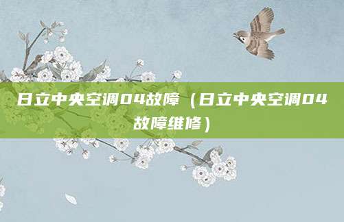日立中央空调04故障（日立中央空调04故障维修）