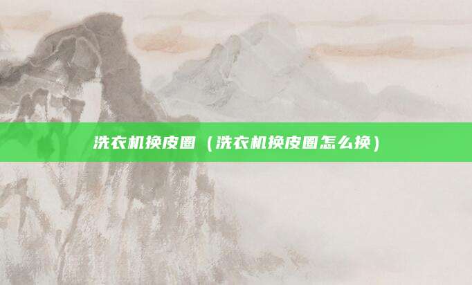 洗衣机换皮圈（洗衣机换皮圈怎么换）