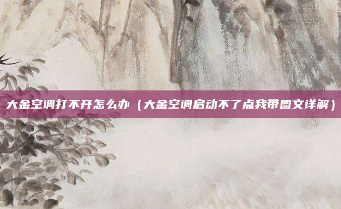 大金空调打不开怎么办（大金空调启动不了点我带图文详解）