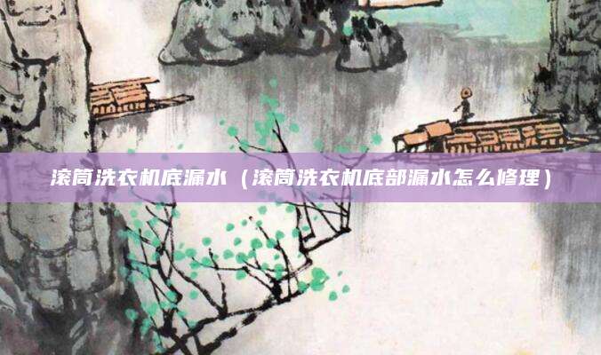 滚筒洗衣机底漏水（滚筒洗衣机底部漏水怎么修理）