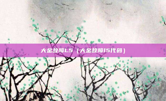 大金故障L5（大金故障l5代码）