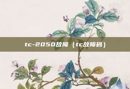 tc-2050故障（tc故障码）