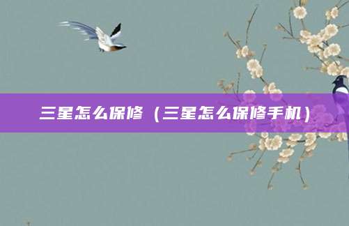 三星怎么保修（三星怎么保修手机）
