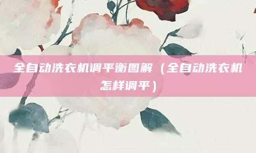 全自动洗衣机调平衡图解（全自动洗衣机怎样调平）