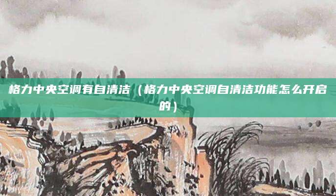 格力中央空调有自清洁（格力中央空调自清洁功能怎么开启的）