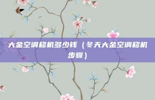 大金空调移机多少钱（冬天大金空调移机步骤）