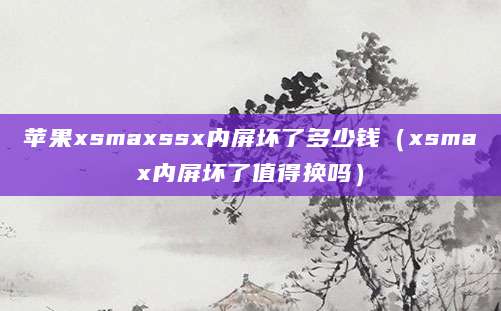 苹果xsmaxssx内屏坏了多少钱（xsmax内屏坏了值得换吗）