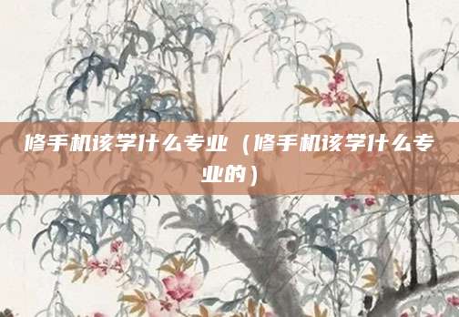 修手机该学什么专业(修手机该学什么专业的)