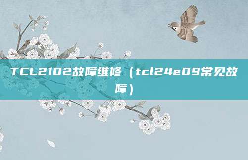 TCL2102故障维修（tcl24e09常见故障）