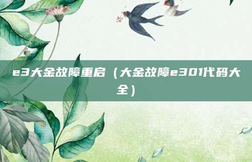 e3大金故障重启（大金故障e301代码大全）