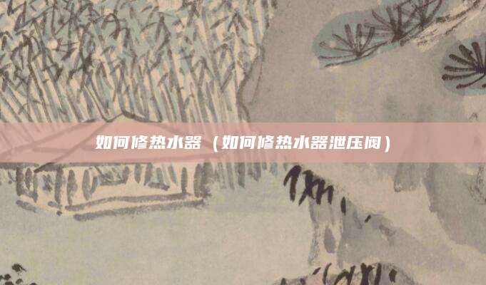 如何修热水器（如何修热水器泄压阀）