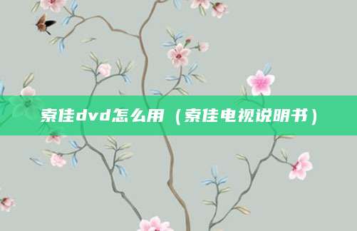 索佳dvd怎么用（索佳电视说明书）