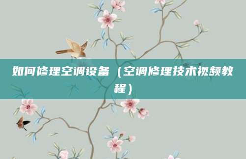 如何修理空调设备（空调修理技术视频教程）