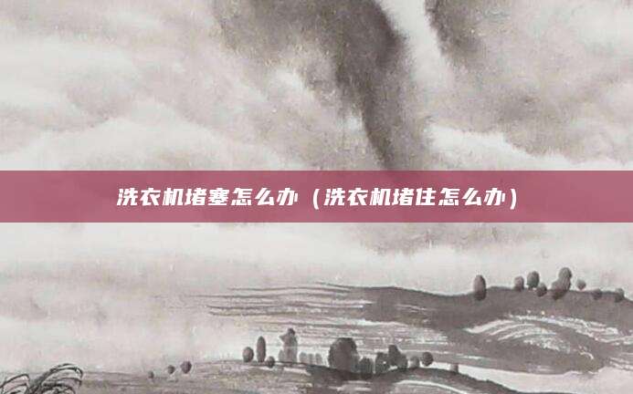 洗衣机堵塞怎么办（洗衣机堵住怎么办）