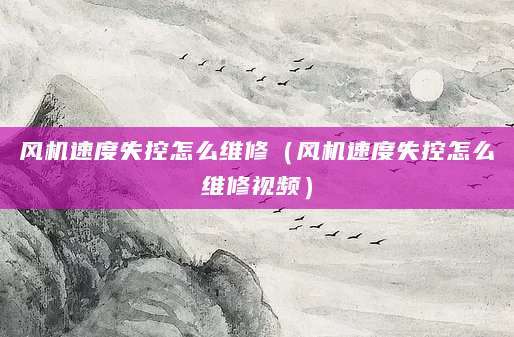 风机速度失控怎么维修（风机速度失控怎么维修视频）