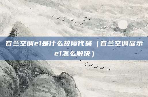 春兰空调e1是什么故障代码（春兰空调显示e1怎么解决）