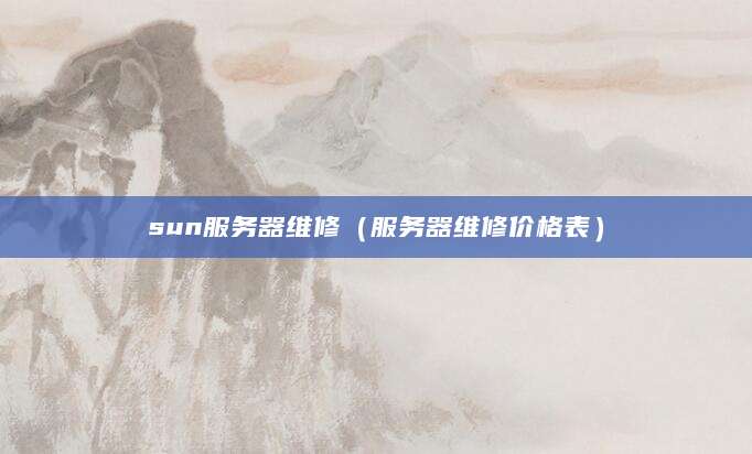 sun服务器维修(服务器维修价格表)