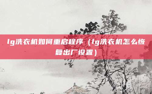 lg洗衣机如何重启程序(lg洗衣机怎么恢复出厂设置)
