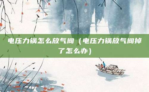 电压力锅怎么放气阀（电压力锅放气阀掉了怎么办）