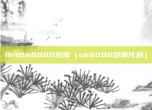 lh40m6000故障（oh6000故障代码）
