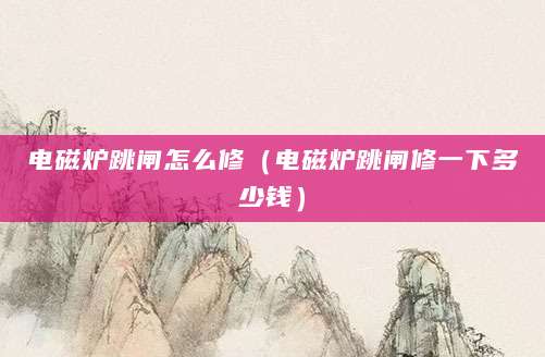 电磁炉跳闸怎么修（电磁炉跳闸修一下多少钱）