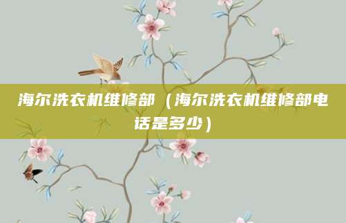 海尔洗衣机维修部（海尔洗衣机维修部电话是多少）