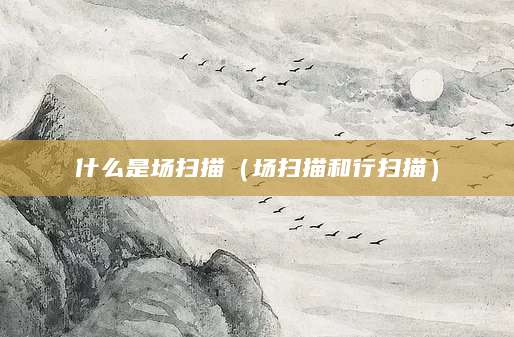 什么是场扫描（场扫描和行扫描）
