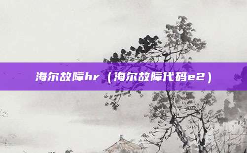海尔故障hr（海尔故障代码e2）