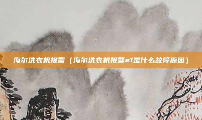 海尔洗衣机报警（海尔洗衣机报警e1是什么故障原因）