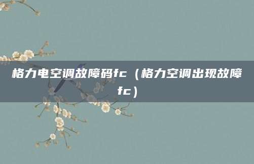格力电空调故障码fc（格力空调出现故障fc）