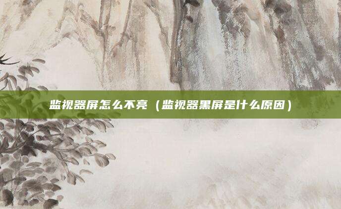 监视器屏怎么不亮（监视器黑屏是什么原因）