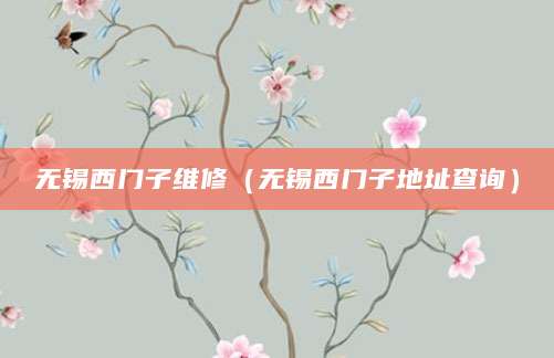 无锡西门子维修（无锡西门子地址查询）