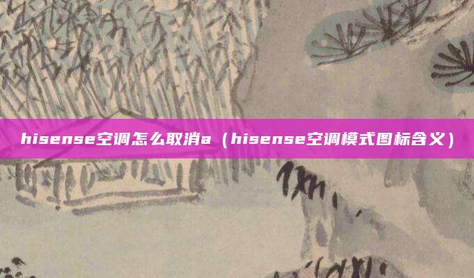 hisense空调怎么取消a（hisense空调模式图标含义）